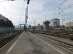 View to the Hackerbidge and the track field of Munich main station on September 22nd 2013.
