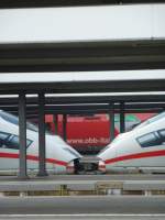 Two ICE coupled in Munich main station on September 22nd 2013.