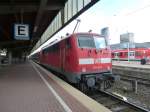 111 124-4 is standing in Dortmund main station on August 19th 2013.