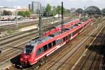 On 8 April 2018 DB 442 812 enters Dresden Hbf.