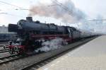 01 1075 with steam special 'Rheingold' thunders through 's Hertogenbosch on 30 March 2013.