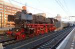 Special train with 011 075 to an X-Mass market in Herzogenrath takes a short break at 's Hertogenbosch on 6 December 2014. 