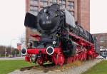 . The steamer 01 1063 photographed in front of the main station in Braunschweig on January 3rd, 2015.