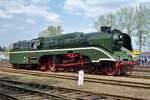 The fastest steam engine in the world, 18 201, takes part in the Wolsztyn loco parade on 30 April 2016.