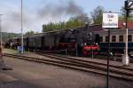 On an german bankholliday in the railmuseum of Bochum-Dahlhausen, a special steamtrain get's back to the museum.