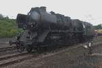 Grey weather and black loco: on 22 August 2026 ReKo 50.3628 takes a minor shower while standi8ng at the S�chsischer Eisenbahnmuseum at Chemnitz-Hilbersdorf during the 33. Heizhausfest.
