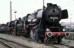 52 3548 and 50 778 at Nrdlingen railway museum, October 1990.