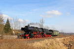 52 8195-1 Fränkische Museums-Eisenbahn near Neuses a. Main on 25/02/2017.