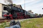 Lazy! Your photographer was to dull and lazy tot get on his feet while photographing 52 8079 plus steam shuttle at neuenmarkt-Wirsberg on 20 May 2018. 