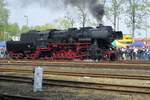 DDR modified Kriegslok 52 8079 takes part in the steam engine parade at Wolsztyn on 30 April 2016.