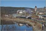 The UEF 58 311 is on its steam train journey from Titisee to Seebrugg and is leaving the charming town of Schluchsee by the lake of the same name.