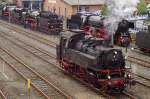 On a grey 21 September 2014, 64 491 was active in the DDM in Neuenmarkt-Wirsberg. Note the herd of 01 Pacifics in the background, since this year DDM celebrated the 90th anniversary of this class, 01 001 being outshopped in 1924 as one of the first Einheitsdampfloks.