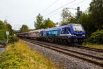 The powerful six-axle Stadler EURO 9000 of ELP - European Loc Pool AG (Frauenfeld/CH), leased to RTB CARGO GmbH (Düren), 2019 305-2  Krefti  (90 80 2019 305-2 D-ELP), is running on August 21,