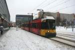 Streetcar M5 (GT6N 1035 Nuon-Strom) towards Hackscher Markt on 10.1.2010 at Alexanderplatz.