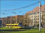 A tram pictured on Georgplatz in Dresden on December 28th, 2012.