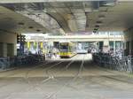 A tram is standing in station  Hauptbahnhof  on August 9th 2013.