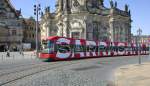 VB 2723 in front of the Catholic Dome in Dresden - Line 4 Laubegast - Radebeul West.