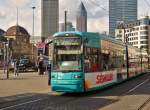 . Tram N 208 photographed near the main station of Frankfurt am Main on February 28th, 2015.