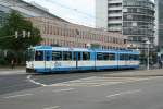 Line 21 with Streetcar M8C 251 on 13.07.2009 in front of Heidelberg main station.