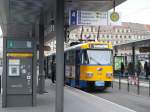 An old Tatra tram in Leipzig, Line 7 to Sommerfeld. Feb 2008