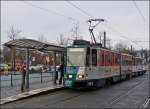 A Tatra tram photographed near Potsdam main station on December 24th, 2012.