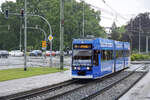 Tram 654  RSAG  on line 1 am Holbeinplatz in Rostock.