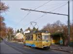 . Woltersdorfer Straenbahn Tram N 31 taken at the final stop Woltersdorf Schleuse on December 27th, 2012.