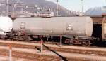 Tank wagon DB Eva in Chiasso (CH), March 1996 [wagon citerne, carro cisterna]