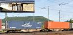 Container transportation wagon type Sggmrss 90.112; at Geislingen/Steige September 11th, 2010.