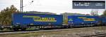 A semitrailer double wagon type Sdggmrs loaded with  Walter  semitrailers, at Westerstetten, Oct. 7th, 2010.