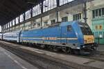 On 7 May 2016 MAV 480 018 just has uncoupled herself with one coach from an IC train at Budapest-Keleti.
