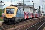 MAV 1047 (now 470) 003 hauls an ÖBB regional train out of Wien-Hütteldorf to Sankt-Pölten on 23 May 2002. To compensate for Austrian traction in Hungary, MAV Tauri were deployed onto some Austrian regional services between long-distance trains. 