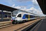 Electric multiple unit 415 118, is standing at the platform in Budapest. May 8, 2026