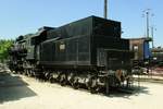 On 12 May 2018 MAV 424 001 stands in the Budapest railway Museum park.