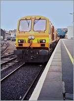 In Galway at Ceannt Station Galway / Stásiún Uí Ceannt is the CIE (Iarnród Éireann) diesel locomotive CC 202.