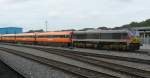 The Class 206 in the Enterprise colours with an Intercity is arriving in Dublin Heston Station.