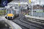 Dublin Area Rapid Transit (DART) diesel multiple unit 22210 arriving at Connolly Station in central Dublin.