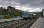 A FS trenitalia Aln 501 MD Minuetto on the way to Borgo San Lorenzo makes a short stop in S Piero a Sive.