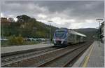 A FS trenitalia Aln 501 MD Minuetto on the way to Borgo San Lorenzo makes a short stop in S Piero a Sive.