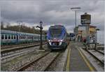 A FS Trenitalia Aln 501 MD Minuetto in Borgo San Lorenzo is waiting his departure times to Firenze.