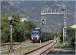 The FS Trenitalia MD 502 056 (95 83 4502 056-3) on the journey from Aosta to Ivrea is arriving at the Verres station 

Sept. 11, 2023