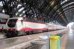 FS E 402 160 in FrecchiaBianca colours at MIlano Centrale on 2 June 2013.