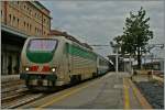 The Trenitalia E 402 141 with the IC 1583 to Napoli is leaving Bologna Centrale.