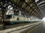 FS E 402 022 with a IC in Milano Centrale.