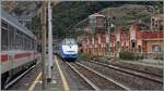 Finale Ligure mit dem einfahrenden FS Trenitala iC 631 von Ventimiglia (ab 9:10) nach Milano Centrle (an 13.05) Der Zug wird mit zwei Power Car E 404/414 traktiert. 

30. Sept. 2026