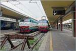 In Torino Porta Nuova, the two FS Trenitalia E (R) 444-057 and E (R) 444-051 are on display.