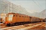 An FS E636 is parked with an interesting regional train in the siding group at Domodossola.

Analog photo from October 9, 1984