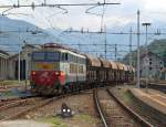 The E 655 456 is arriving in the border station Domodossola for this reason the Phantograph is down.