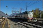 The FS Trenitalia 656 040 is leaving the Domodossola Station wiht a Special service to the Milano Expo 2015 Station.