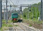 The Trenord 711 027 from Varese to Treviglio is arriving at in Gallarate Station.